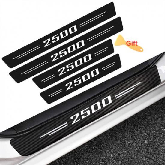 4x For Dodge Ram 2500 Carbon Fiber Leather Cabs Door Sill Plate Protector Cover