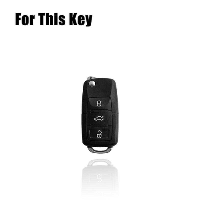 A+ Zinc Alloy Leather Diamond Car Key Case Cover For VW Polo Beetle Passat Jetta