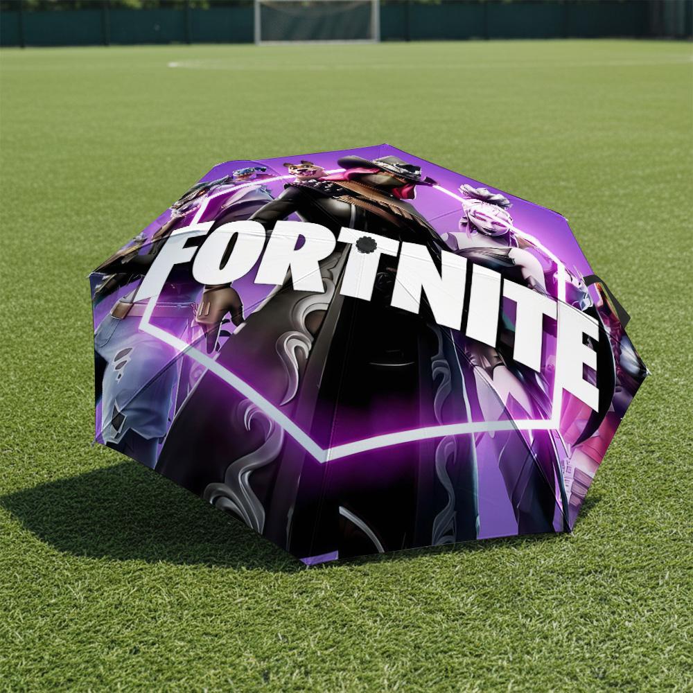 

1 шт. Автоматический складной зонт - Узор Fortnite, Портативная и складная конструкция с 8 спицами, Рождественские и Дни рождения Подарки разноцветный