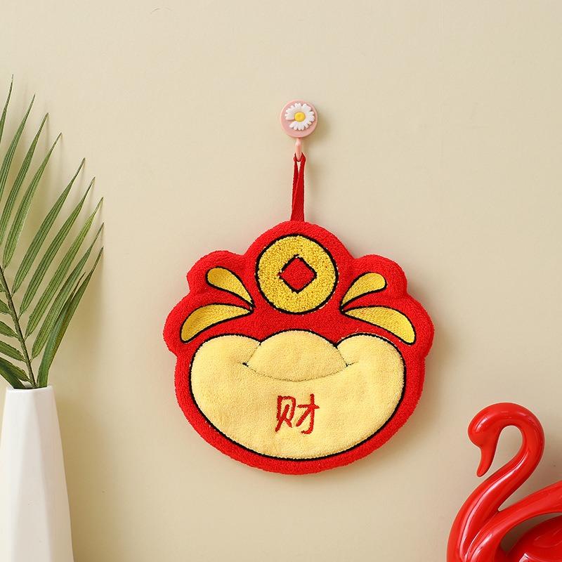 Kids Cartoon Hand Towel Coral Fleece Thick Hanging Towel for Kitchen Bathroom Soft Absorbent Washcloth Children Gift Set with Loop