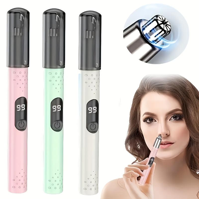 Professional Men's and Women’s, Painless Eyebrow, Nose & Hair Trimmer with Mini USB Rechargeable Lithium Battery – Smart Digital Power Display Cord