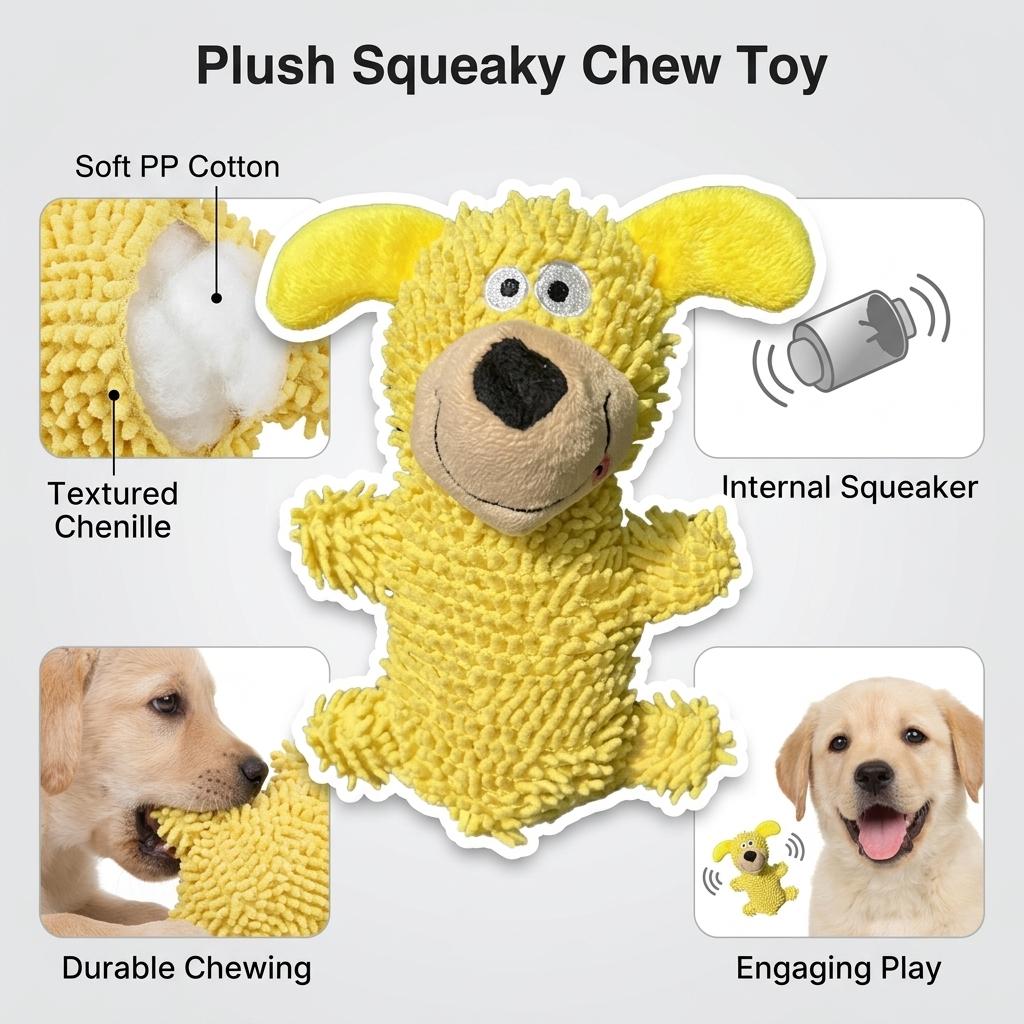 Dog Chew Toy Plush Squeaky Pet Supplies for Golden Retriever Corgi
