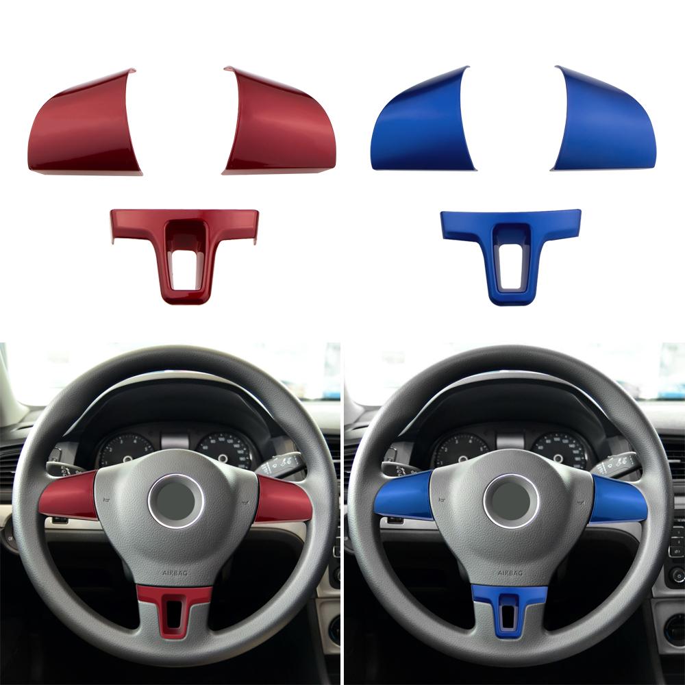 Accessoires de voiture Garniture de volant Autocollant décoratif Étui pour Volkswagen Tiguan Touran Passat 2011-2015 Lavida 2011-2014