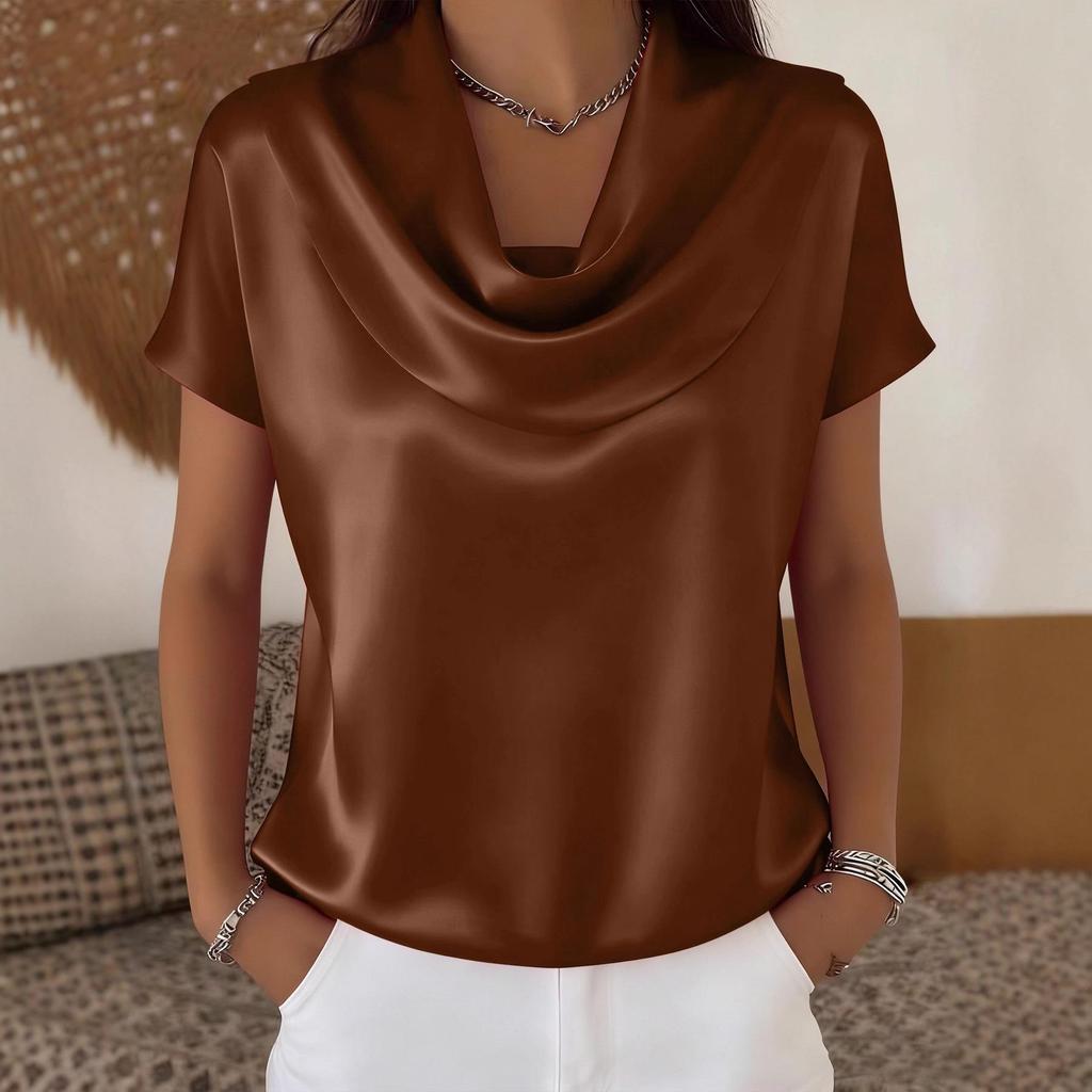 Women's 2025 Batwing Sleeve Drape Top - Short-Sleeved, Versatile & Casual
