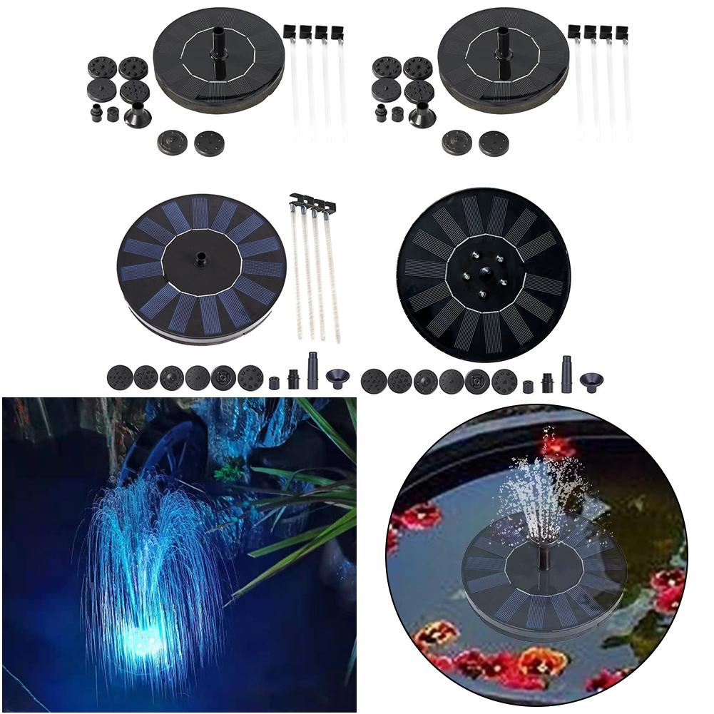 1.2W/1.4W 5LED Floating Solar Powered Water Fountain Pump with 7 Nozzle Solar Powered Fountain Pump for Water Feature Outdoor