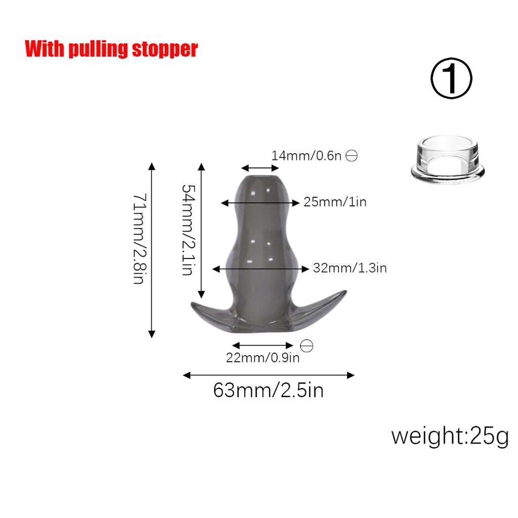 TPE Hollow Anal Plug with Cap - Transparent Tunnel Butt Plug for Gape Training & Prostate Play