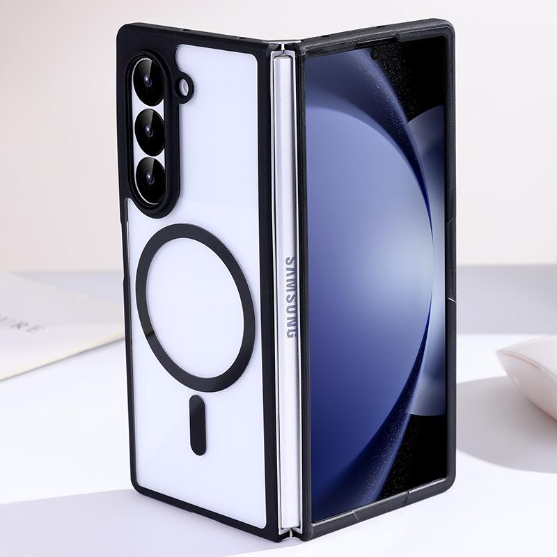 ZFOLD6 Is Suitable for Samsung Fold5 Integrated Magnetic Soft Edge Shell Zfold7 Ultra Thin Matte Protective Case W23 Simple