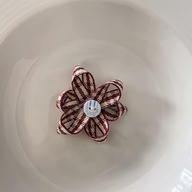 Korean Plaid Ribbon & Petal Button Accessories for Clothing, Shoes, Hats, Jewelry, Bags, DIY & Crafts