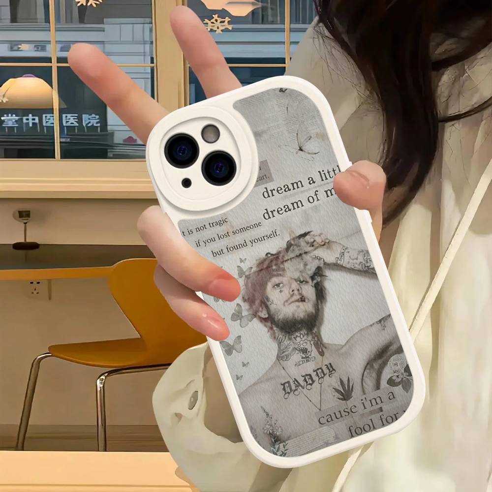 Singer Rapper L-Lil Peep Phone Case For IPhone 16 15 14 13 12 11 Pro Max Plus Leather Cover