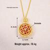 Ancient Gold Sand Eight-Treasure Compass Blessing Necklace - Chinese Retro Copper Alloy Jewelry