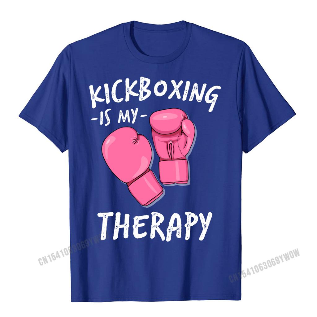 Kickboxing Is My Therapy Sweater Womens Hoodie Boxing Gift Unisex Tops Tees For Unisex Cotton Top T-Shirts Normal High Quality
