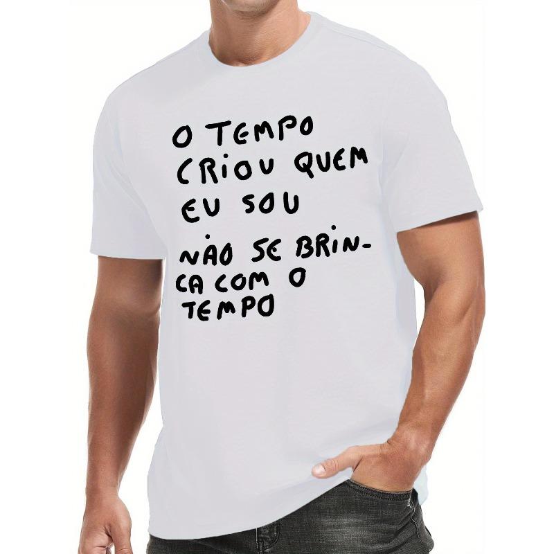 

Стильная летняя футболка с коротким рукавом европейского размера для мужчин, в португальском дизайне S белый