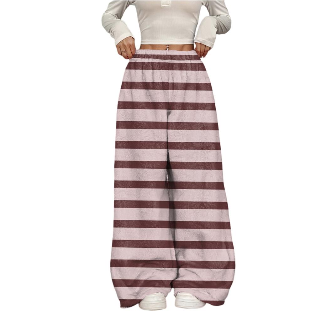 Women's Casual And Fashionable Printed Elastic Waist Loose Wide Leg Pants