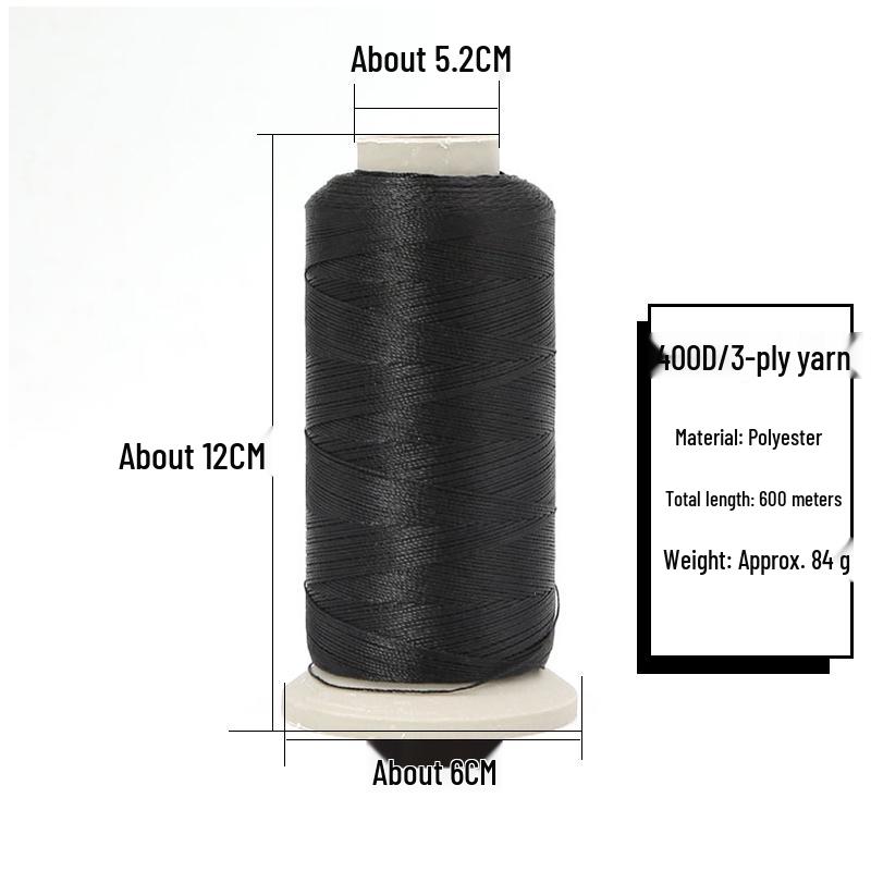 

Високоміцний 400D 3-жильний мерсеризований шкіряний та нейлоновий швейний нитки, білий, для швейних машин