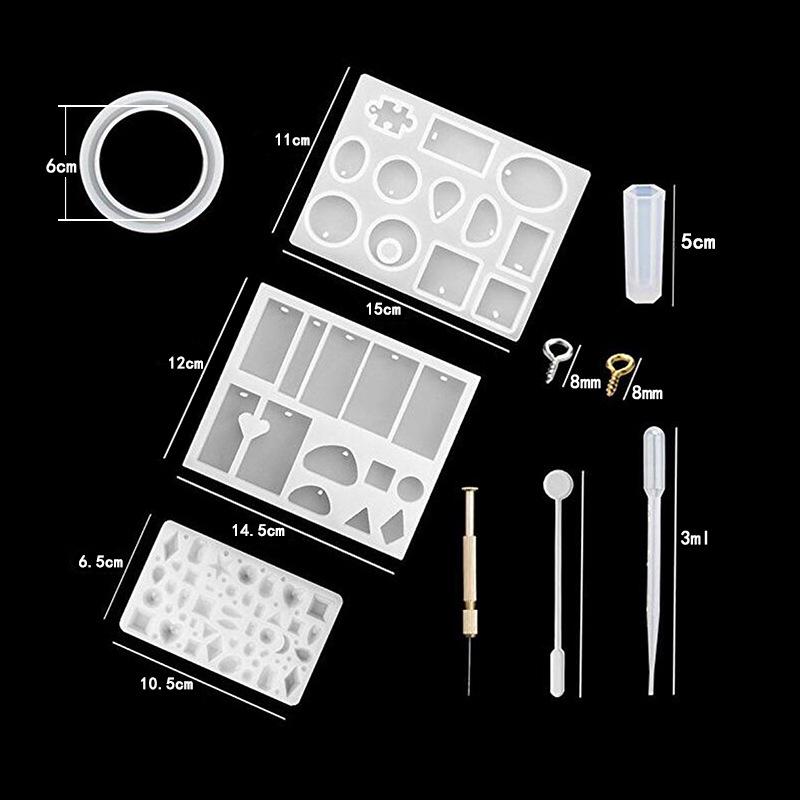 Kristallepoxiformset Armband Hänge Smyckesverktyg Kombination med Handborr 12 Färger