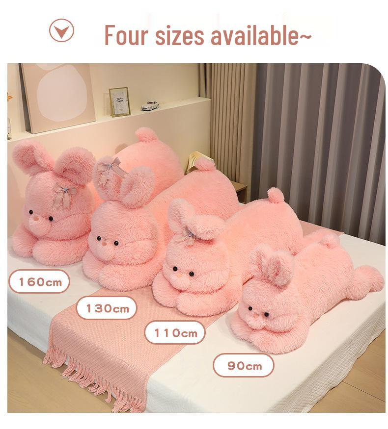 Super Large White Bunny Plush Sleeping Pillow Doll for Girls