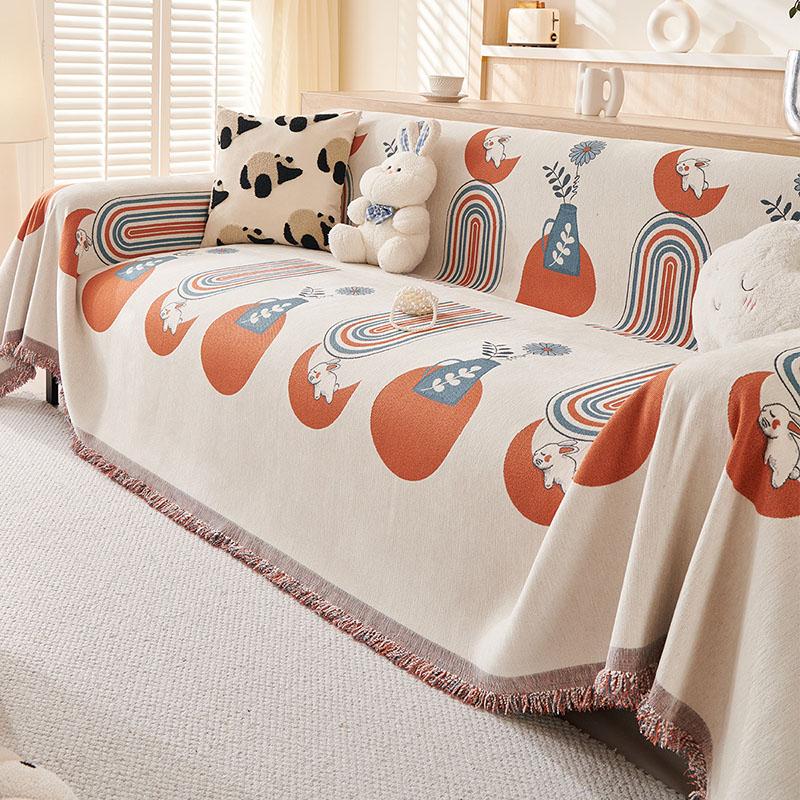 Cartoon Gedruckter Chenille Sofaüberwurf Luxus Voller Bezug Sofadecke für Wohnzimmer Anti-Katzenkratzer Staubdichte Couchbezüge