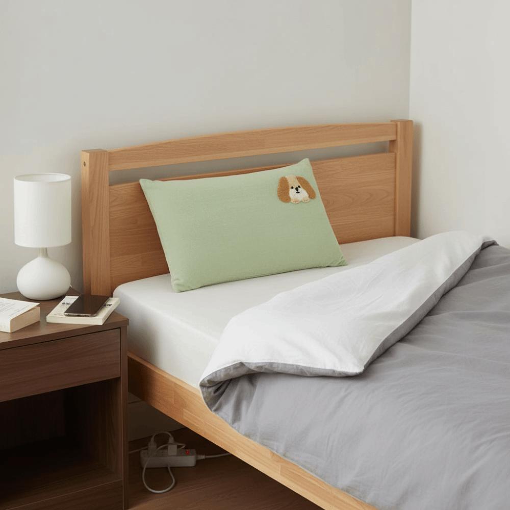 Breathable Single Pillowcase Pure Cotton Pillowslip Cartoon Dog Pattern Student Pillowcase Bedroom