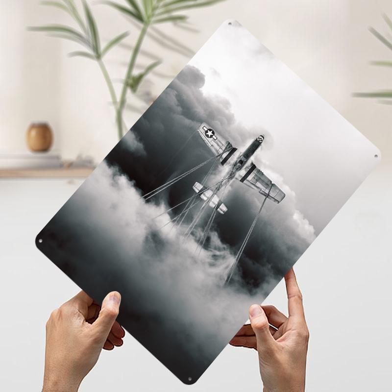 

Airplane in Clouds Poster Customized Wall Art Vintage Metal Signs Retro Tin Plaque for Man Cave Modern Home Decoration Luxury 7.9x11.8In(20x30cm)
