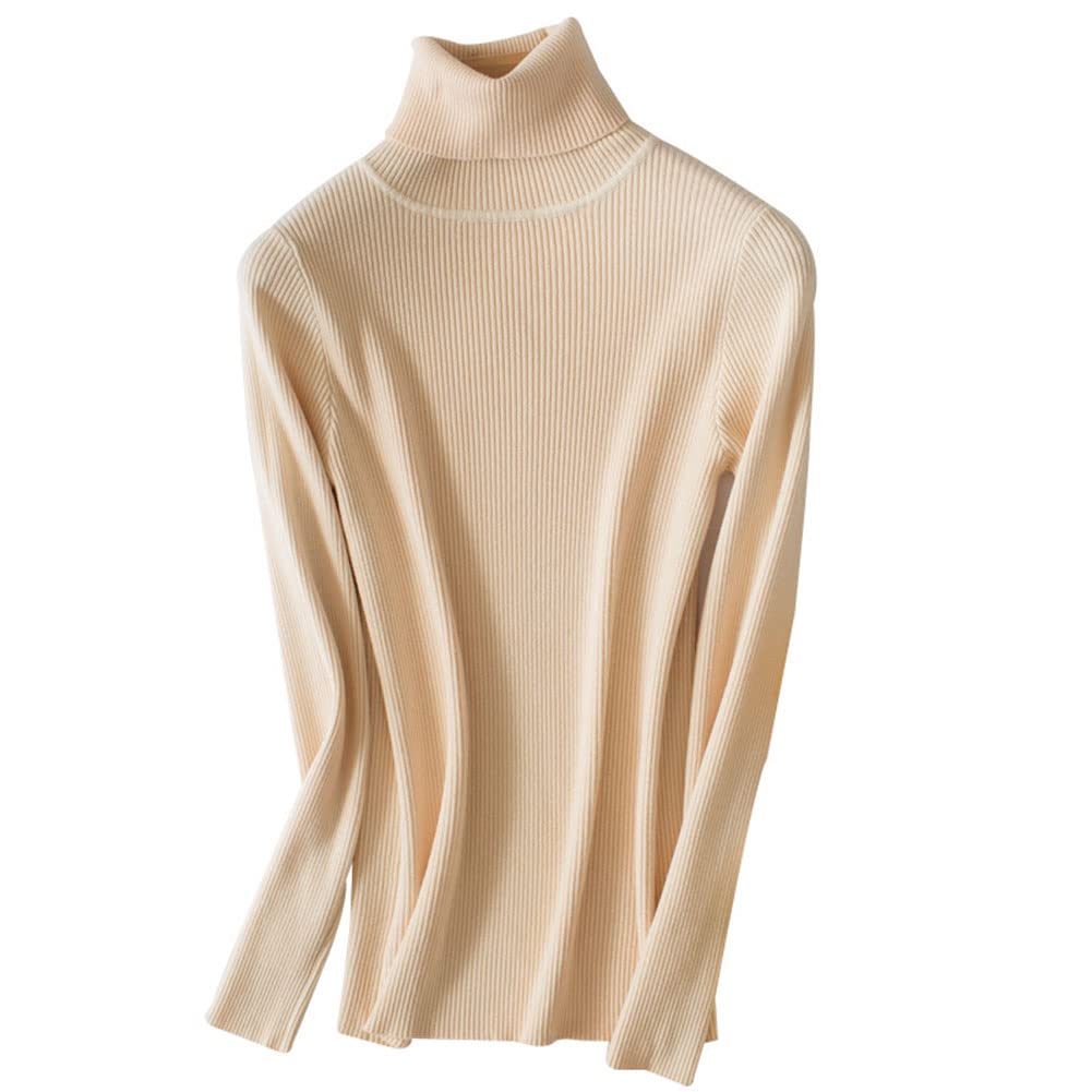 ZUEVI Turtleneck Long Sleeve Knit Solid Plus Wine Red Women's Sweater, Color, Spring/Autumn, Stretch, Sizes, (ZJP0049W-L)