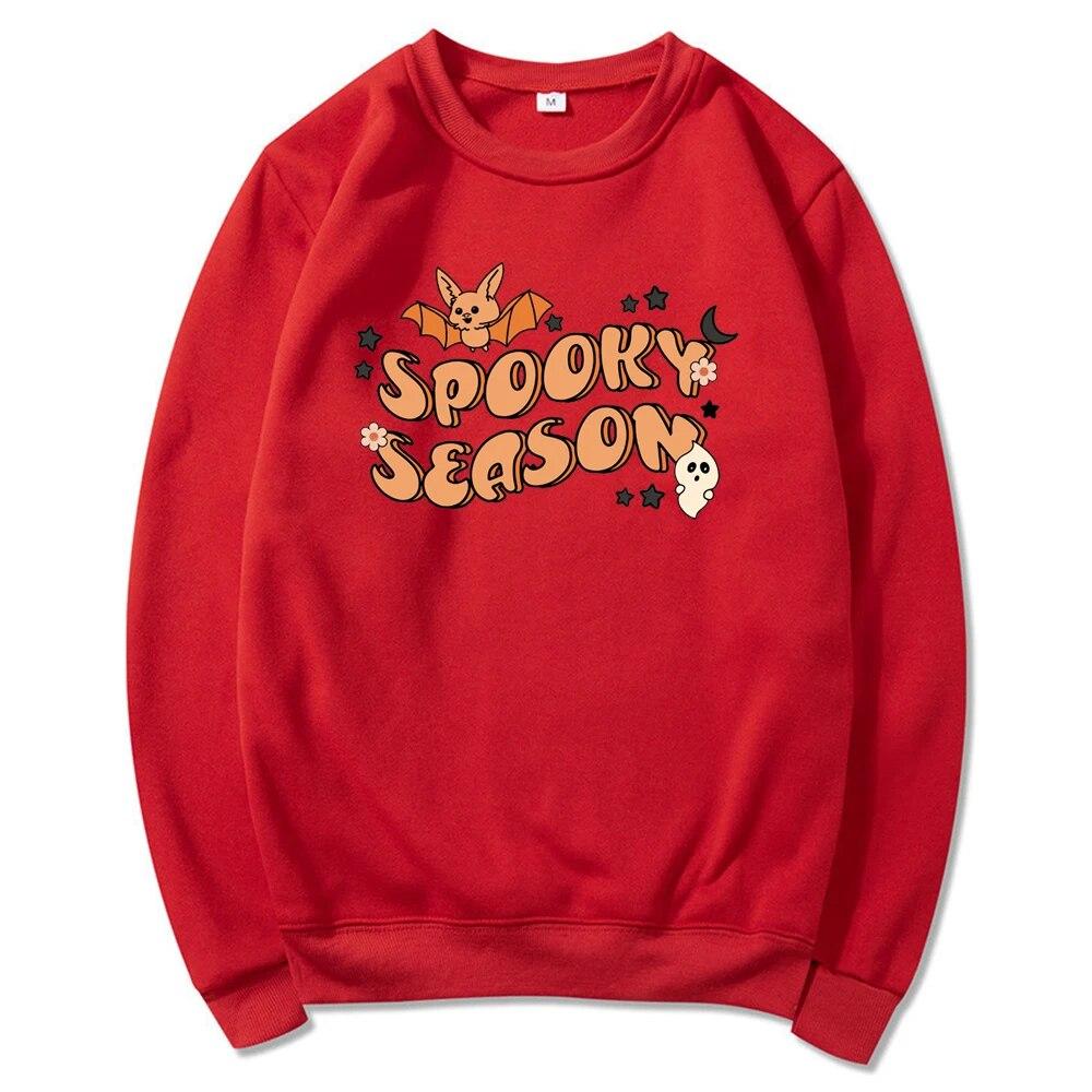 Unisex HoodieSpooky Season Sweatshirt Spooky Season Halloween Hoodie Cute Ghost Graphic Pullover Spooky Vibes Halloween Crewneck Sweatshirts