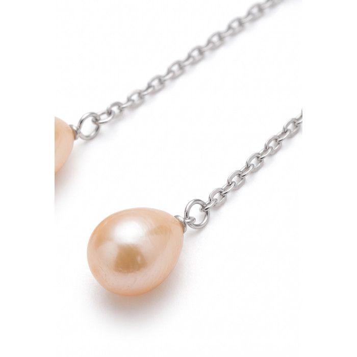 Earrings - Pearls & Colors - Genuine Cultured Pearls - 7-8 Mm - White Gold 375/1000 - Woman