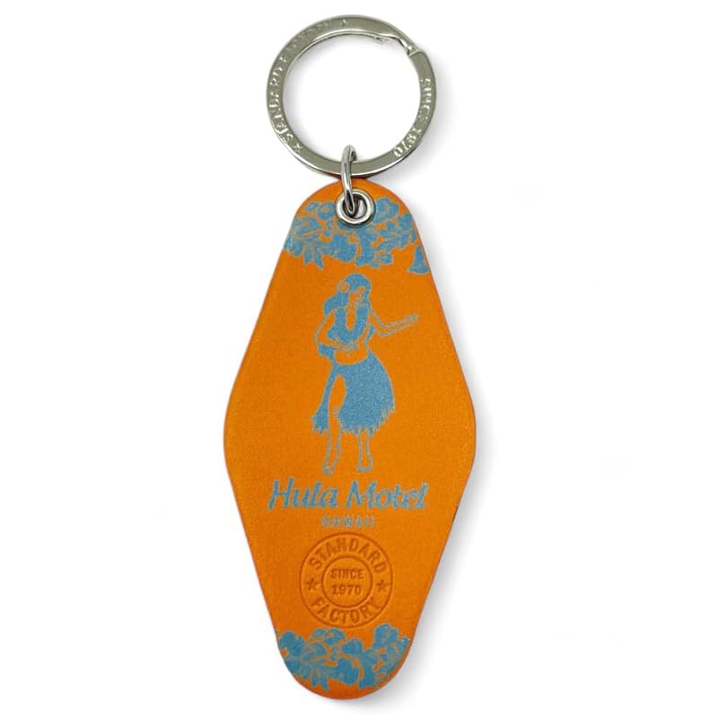 

[Standard Factory] motel Hotel key ring genuine leather key ring men s ladies orange mkr-015a