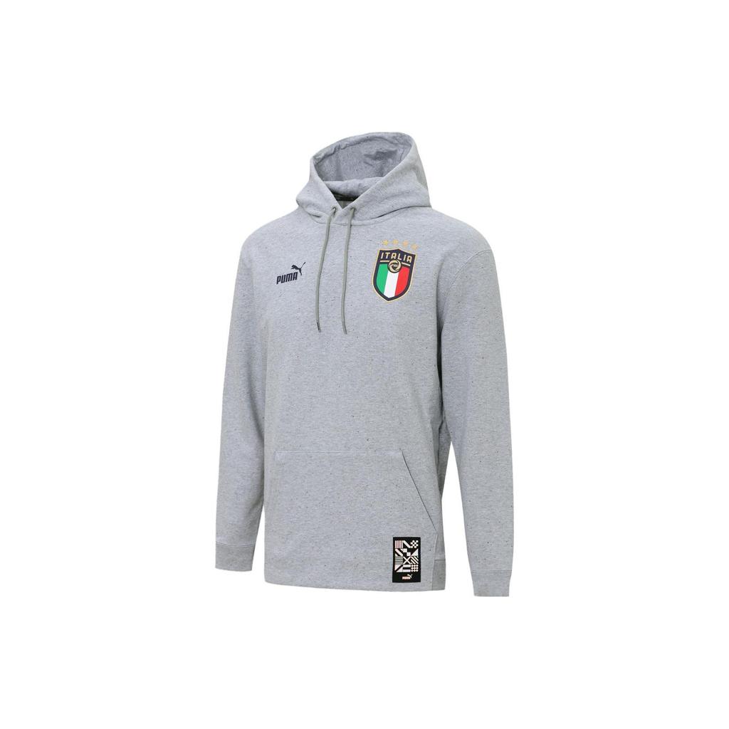 Puma Logo Print Hoodie Men hoodies Gray 767136-16