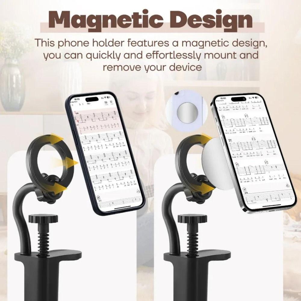 with Clip Magnetic Guitar Phone Holder Non-slip Musical Instrument Phone Stand  Musician