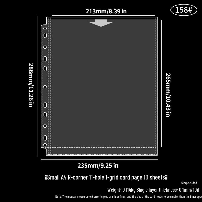Four-Grid & Nine-Grid Card Album Refill Pages for Loose-Leaf Journals (A4/A5)