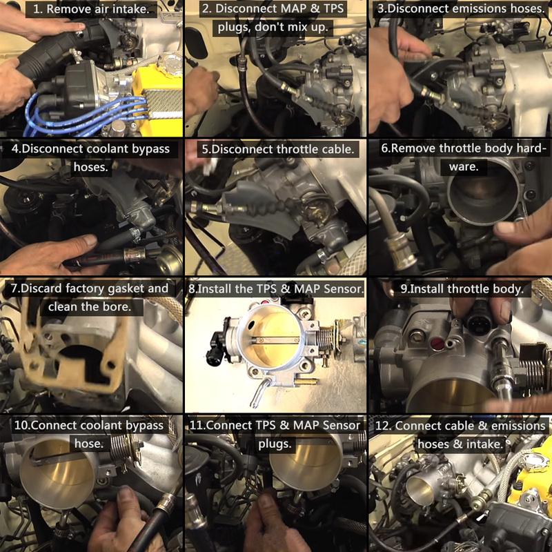 WLR - 70MM Throttle Body Kit With TPS And MAP Sensor for Honda B/D/H/F Series B16 B18 309-05-1050 Throttle Bodies 309051050