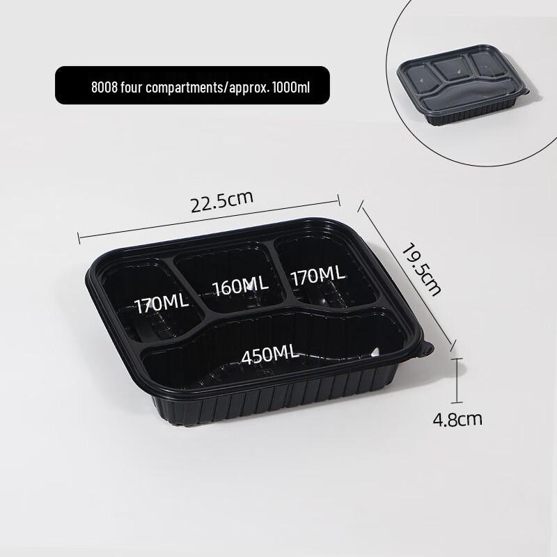 

Leyongtu Disposable Divided Food Containers 1000ml, 4-Compartment, 50ct