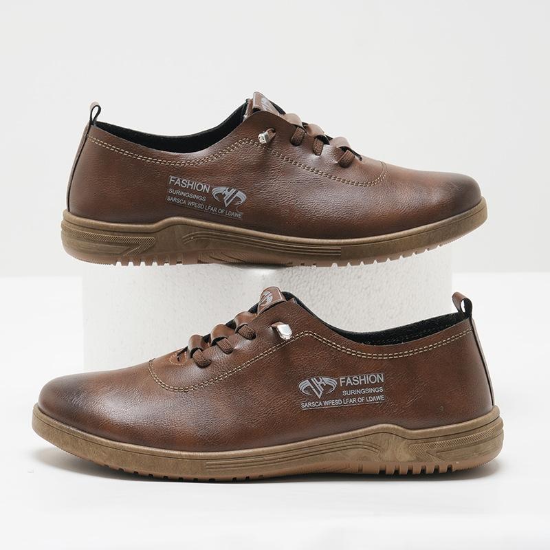 Men's shoes four-season universal casual casual leather shoes Oxford shoes casual shoes tooling shoes retro versatile low-top work
