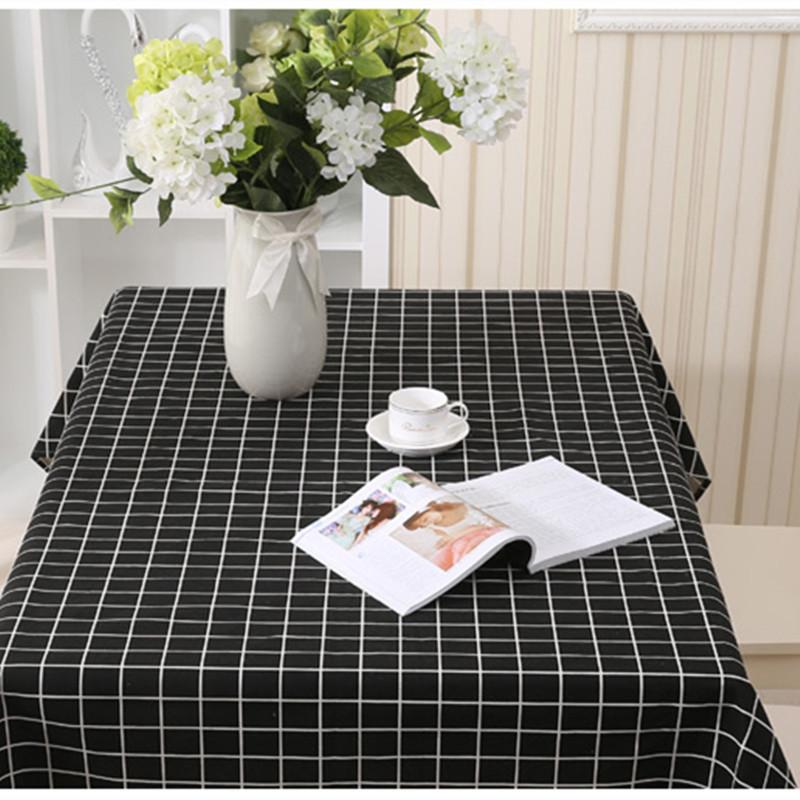 Cotton And Linen Tablecloth Simple Pastoral Plaid Household Geometric Rectangular Coffee Table Tablecloth Table Cloth Direct Sales