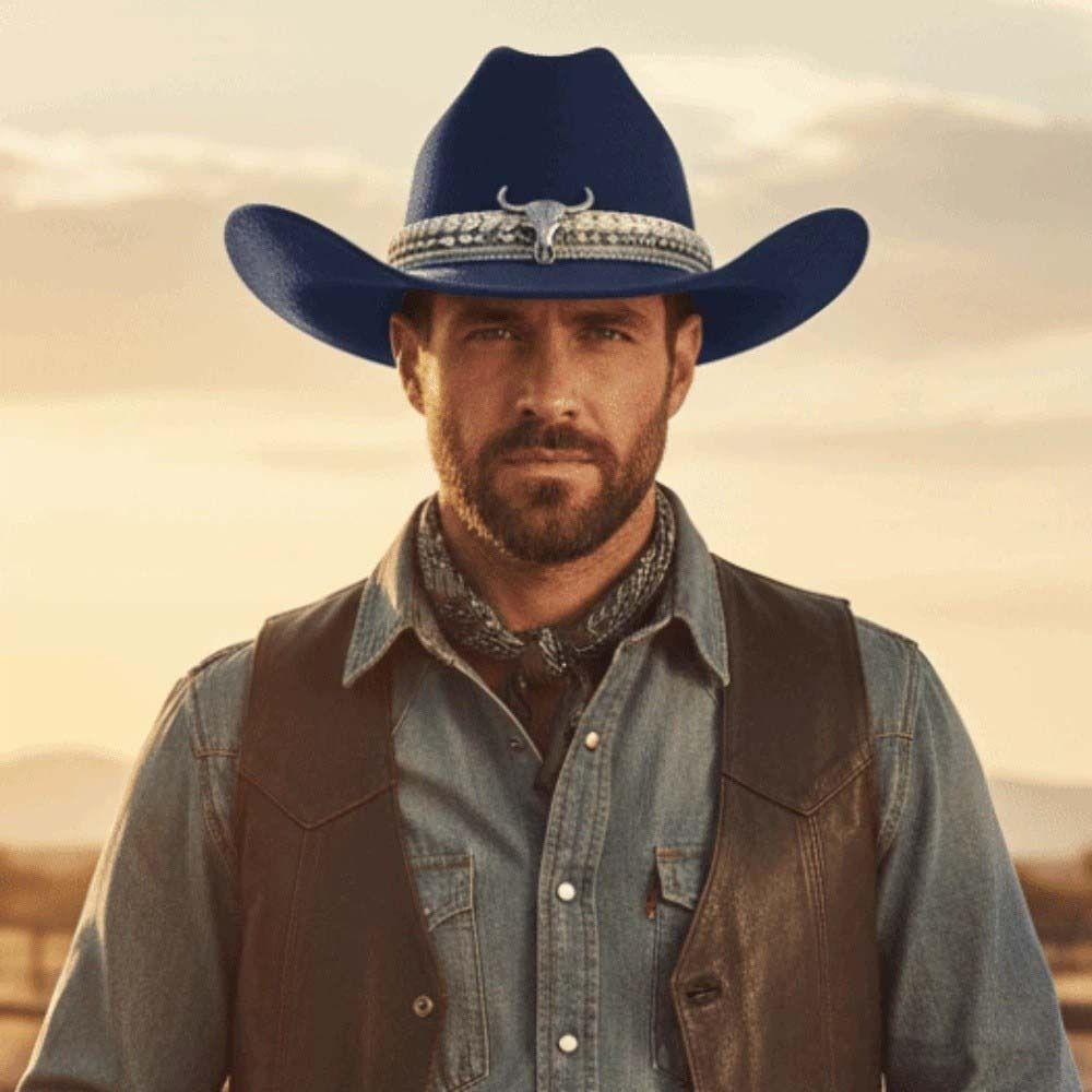 Atmungsaktive Western-Cowboy-Kappe Woll-Cowgirl-Visierkappe Modischer Sonnenschutz Ritterhut Damen