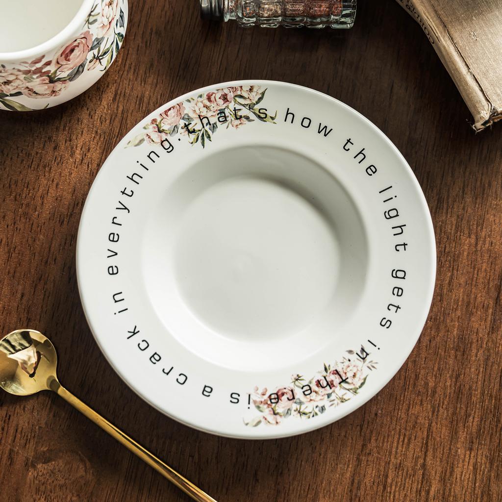 French Retro Cup And Saucer Ceramic Cup Coffee Cup Light Luxury Printing Mug Household Afternoon Tea Latte Cup