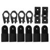 12pcs/set 7/8'' Jaw Slide Black Eye End Cap Fitting Hardware Deck Hinge  Bimini Top Installation