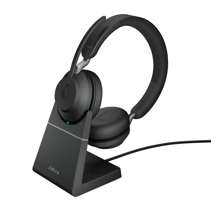 Jabra Evolve2 65 Headset - USB-A UC Stereo med ladestativ - Svart