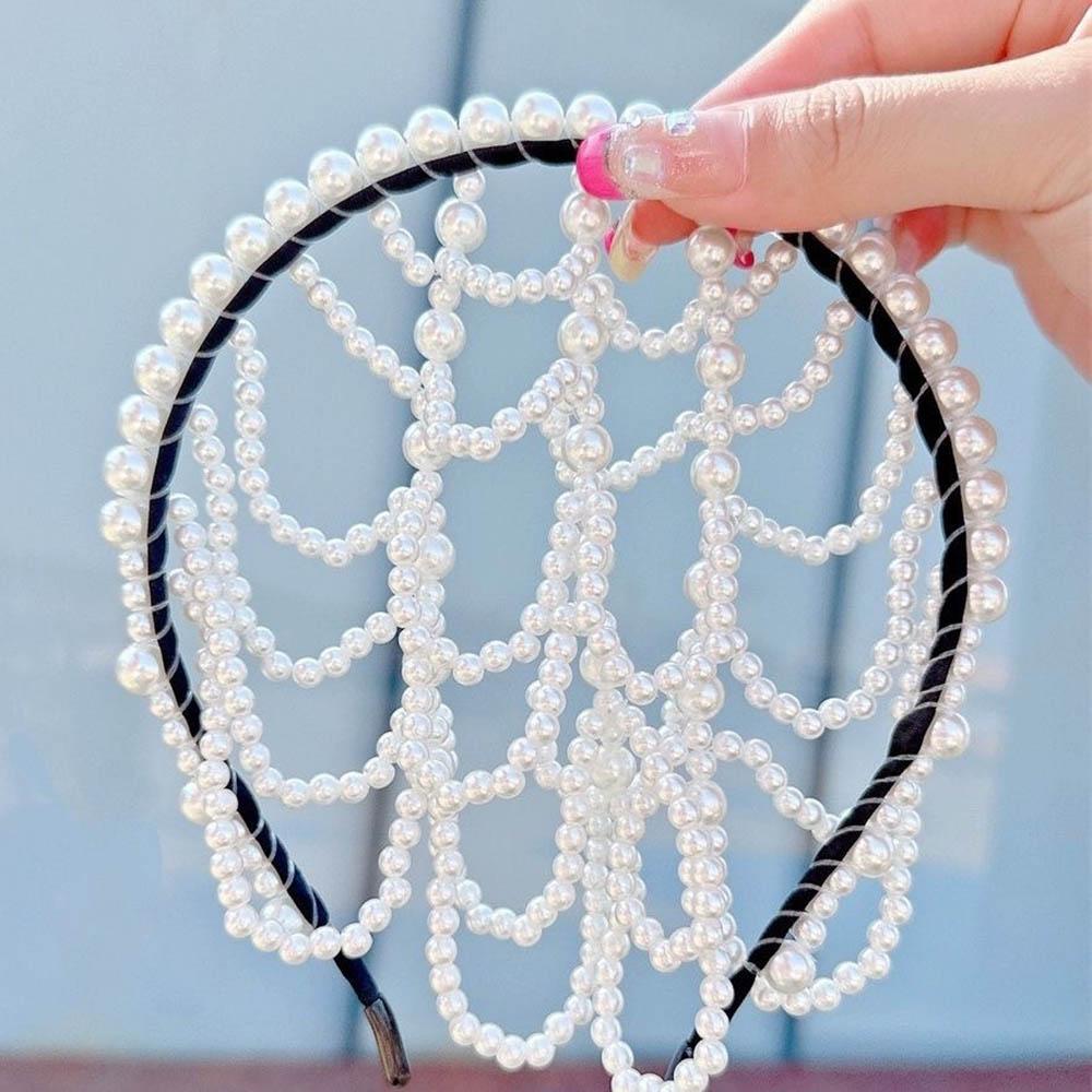 

Fashion Pearls Hair Bands Accessories Headdress Elegant Luxury Bridal Crown Women Jewelry Hoop Daily Tassel Hairwear Accessories