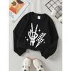 Girls' Crewneck Sweatshirt Skeleton Hand Rock Sign Lightning Star Machine Washable, Spring And Autumn, Sportswear And Casual Wear