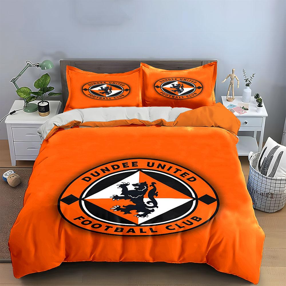 Orange Dundee United Bedding Set Bedding Duvet Cover Set Duvet Cover Pillowcases (1 * Duvet Cover 2 * Pillowcases, Without Duvet Insert)