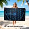 Abstract Geometric Theme Soft Beach Towel Personalized Custom Name Text Towel Portable for Beach Pool Travel