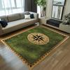 Vintage Compass Pen Area Rug Carpet Mat Rug Home Decoration Retro Pattern Non Slip Floor Rug for Living Room Bedroom Decor