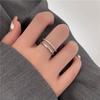 Rose Gold Double-Layer Hollow Micro-Diamond Ring for Women - Korean Fashion Statement Jewelry