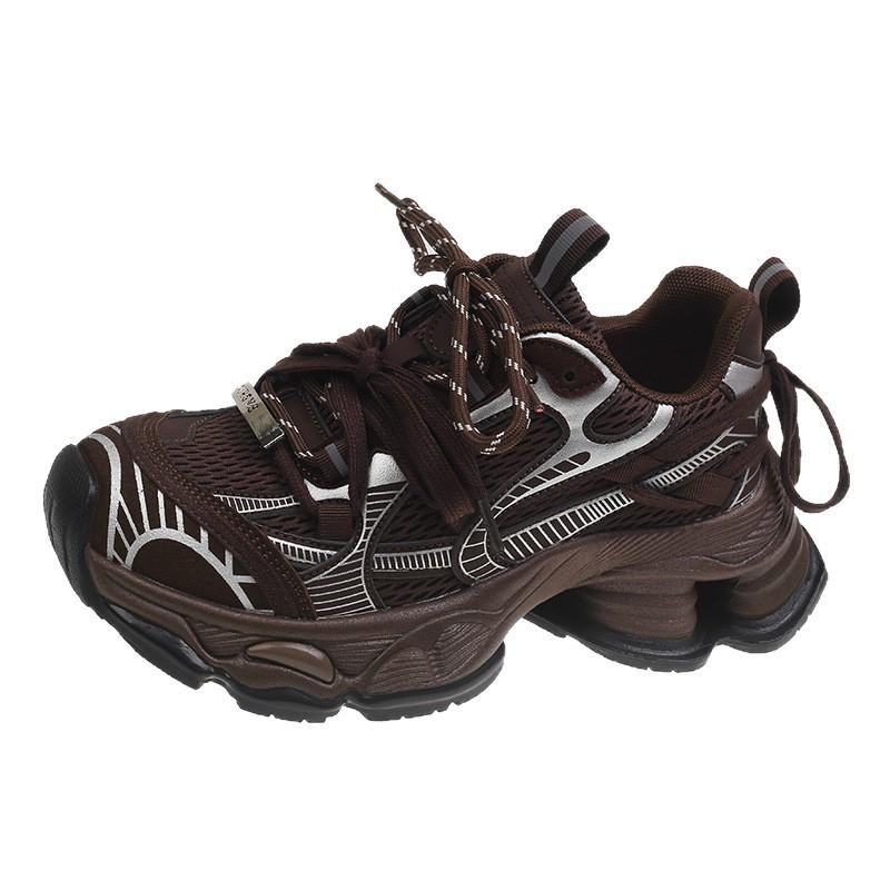 [Fanfna] Platform Dad Shoes Women's Trendy Cool 2025 Autumn New Heightening Double Lace-up Fashion Casual Sports Shoes