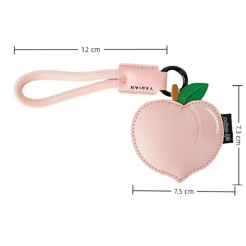 Creative Leather Fruit Keychain Cartoon Peach Lemon Cherry Keychain Pendant Exquisite Bags Hanging Accessories Girls Gifts