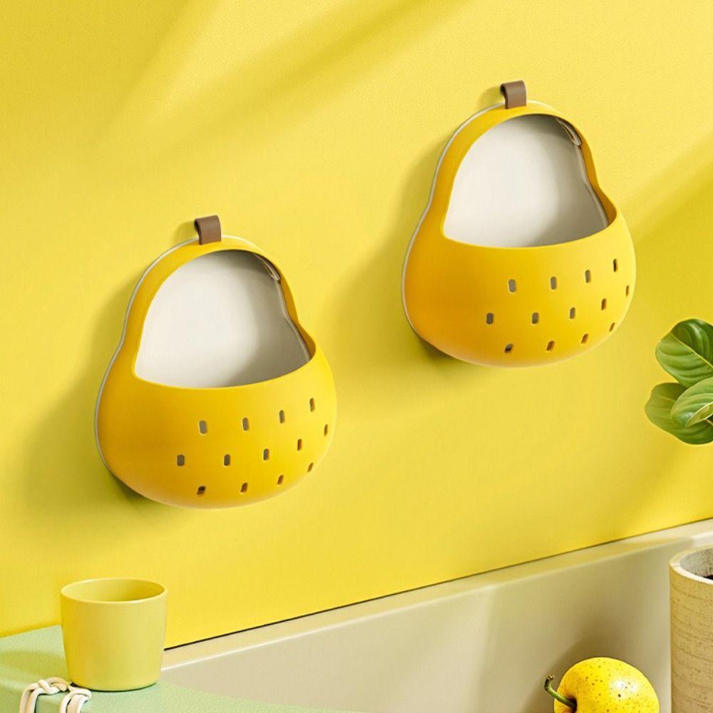 Drain Function Pear Storage Box Hollow Out Design Kitchen Tableware Drainer Drain Cart