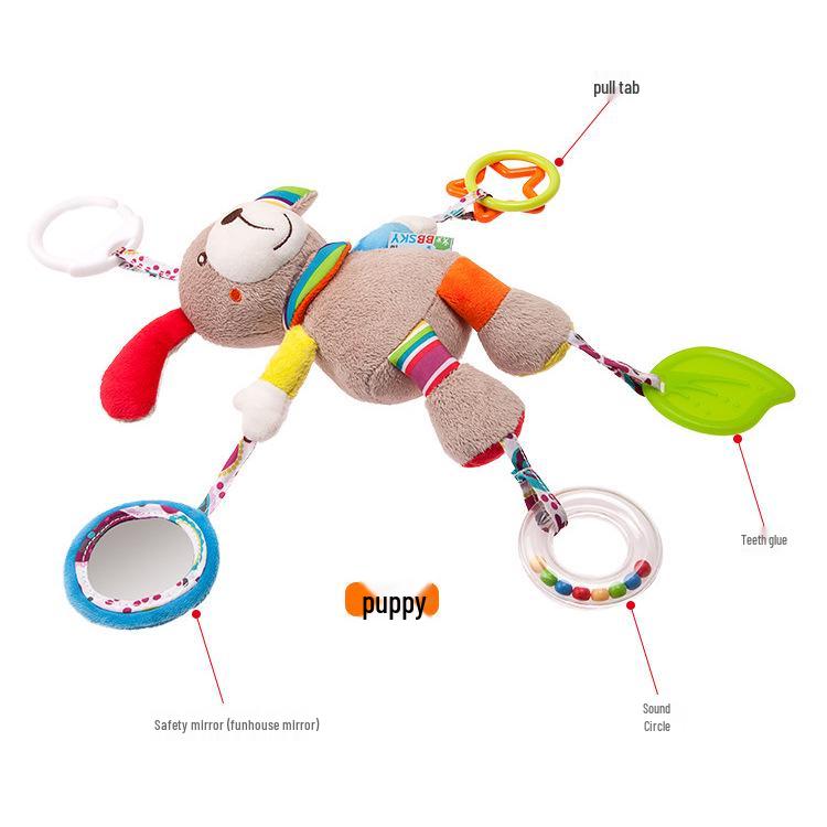 

BBSKY Baby Crib Mobile: Cartoon Animal Plush Teething Rattle Toy