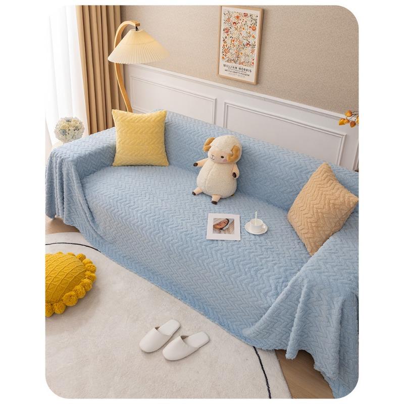 

Простой чехол для дивана в скандинавском стиле, тканевый теплый плюшевый чехол для подушки, одеяло, завернутый чехол, подушка, спинка, подлокотник, полотенце 180*130cm