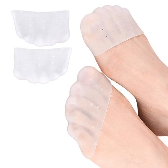 1 Pair Forefoot Pads Breathable Hole Design Ergonomic Curved Fit Soft Elastic Ballet Shoe Protectors Toe Cushion Pads